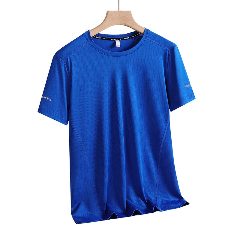 9xl Large Plus Size Quick Dry Short Sleeve T Shirt Gym Jerseys Fitness Trainer Running T-Shirt Teenager Breathable Sportswear