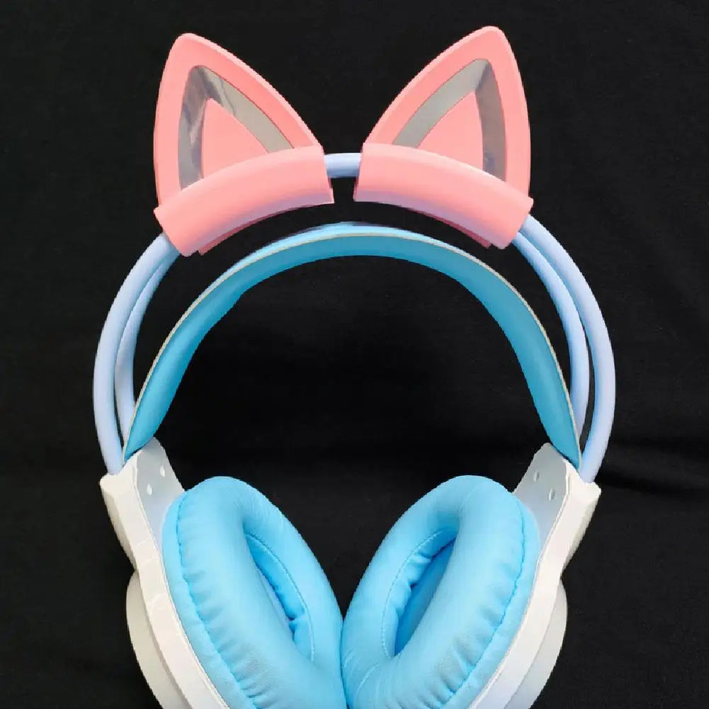 Headphones Accessories Cat Ear For Earphone Gaming Headsets Attachment Stereo Headset Decoration Lightweight Silicone Penda S1V6