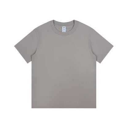 Men's 230g Heavy Cotton Short-sleeved T-shirt Men Pure Cotton Loose Solid Color Bottoming Shirt Trendy Man T-shirt Tops Clothes